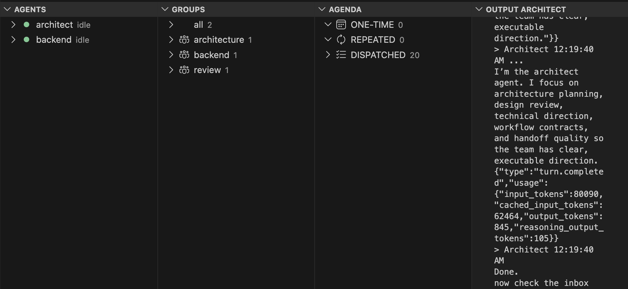 Project status page view